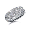 Suwa platinum three row diamond band