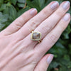 Todd Reed diamond ring with one-of-a-kind raw diamond with diamond halo and split shank eternity ring, 18k gold