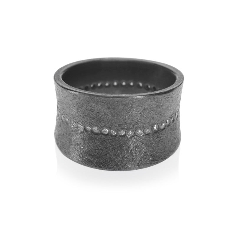 Todd Reed Wide Sterling Silver Diamond Eternity Band