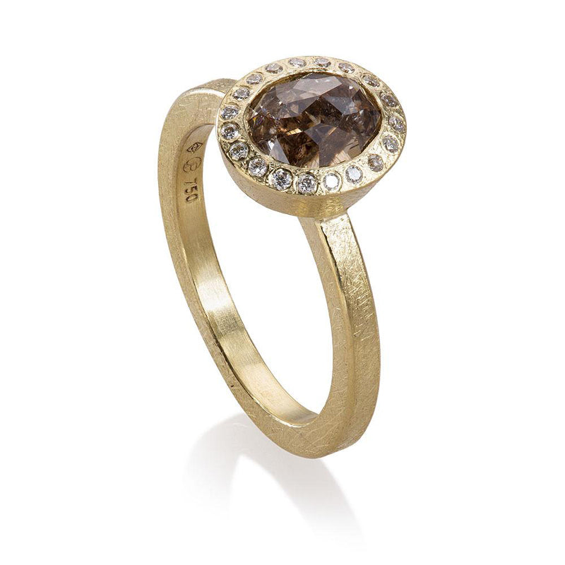Todd Reed 18K Yellow Gold Oval Brown Diamond Ring