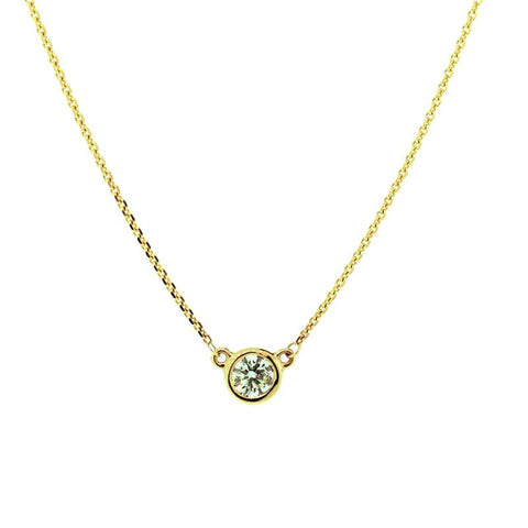 diamond solitaire pendant in yellow gold