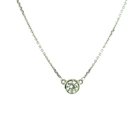 white gold diamond solitaire pendant