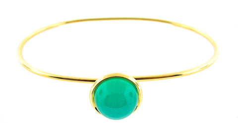 Syna yellow gold bracelet with chrysoprase 