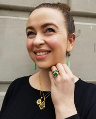 Jerri modeling arman and Alex Sepkus jewelry