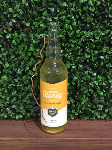 bottle of Olympic Honey Hard Cider