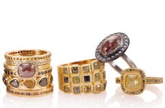 Todd Reed 18k yellow gold and diamond Stacking Rings