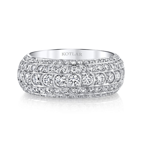 Wide diamond white gold band