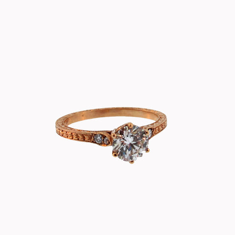 Rose gold estate looking diamond ring