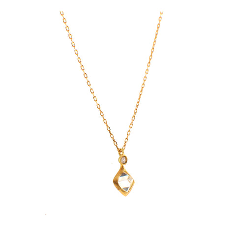 SUWA yellow gold diamond pendant