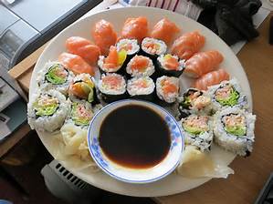Photo of homemade sushi platter