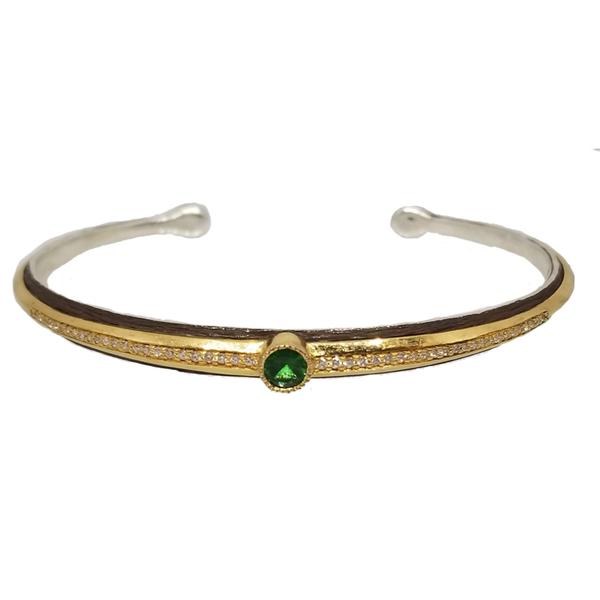 Arman Sarkisyan Tsavorite and Diamond Cuff Bracelet