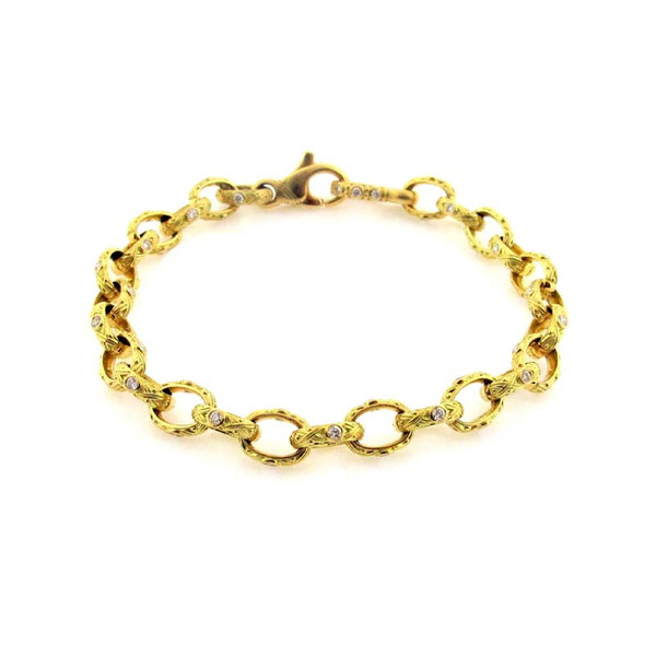Alex Sepkus Diamond and 18K Gold Link Bracelet B-22D