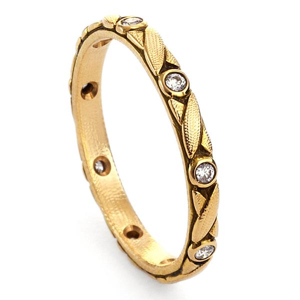 Alex Sepkus Diamond and 18K Gold Vine Eternity Band R-121