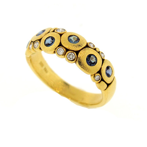 Alex Sepkus Alexandrite Diamond and 18K Gold Ring