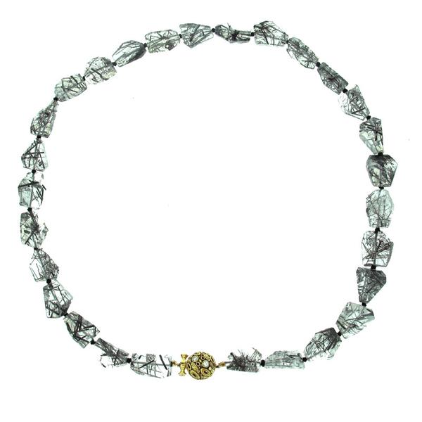 Alex Sepkus Tourmaline Quartz 18K Gold and Diamond Necklace