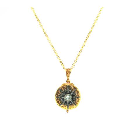 Arman Sarkisyan Diamond, 22K Gold and Sterling Silver Locket