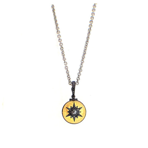 Arman Sarkisyan Black Diamond, Sterling Silver and 22K Poison Ball Pendant