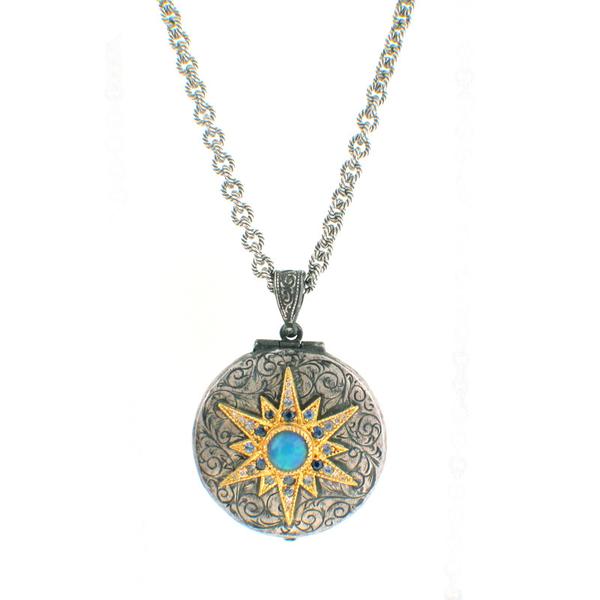 Arman Sarkisyan Opal, 22K Gold and Sterling Silver Locket