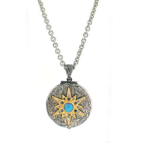 Arman Sarkisyan Opal, 22K Gold and Sterling Silver Locket