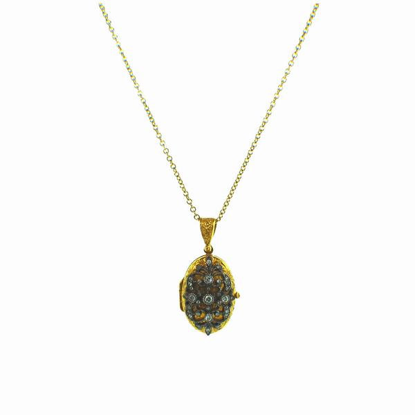 Arman Sarkisyan Diamond, 22K Gold and Sterling Silver Lace Locket