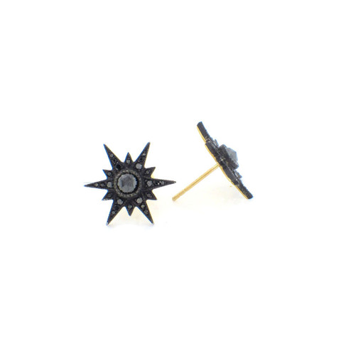 Arman Sarkisyan Black Diamond, Sterling Silver and 22K Earrings
