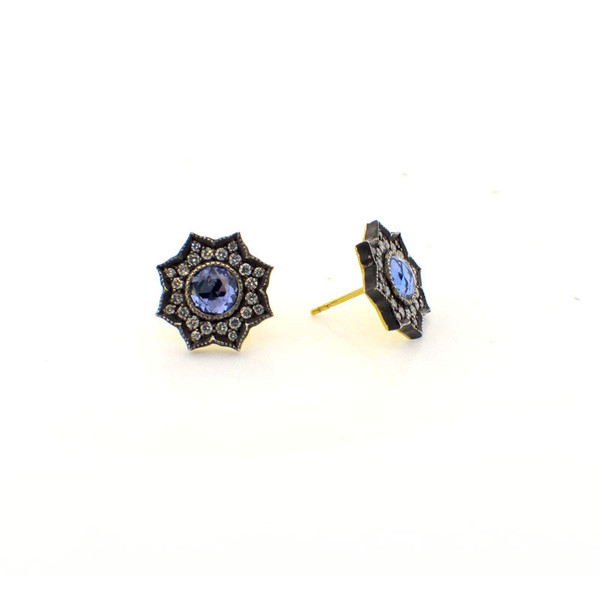 Arman Sarkisyan Sapphire, 22K Gold and Sterling Silver Earrings