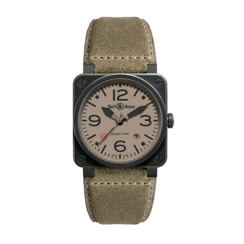 Bell & Ross BR03-92 Desert Type Black PVD Stainless Steel Wristwatch