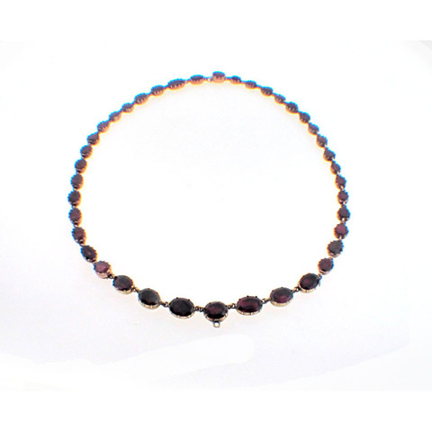 Fred Leighton Georgian Foil Backed Garnet Convertible Necklace and Bracelet