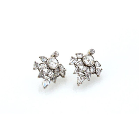 Fred Leighton Diamond Spiked Cluster Convertible Earrings