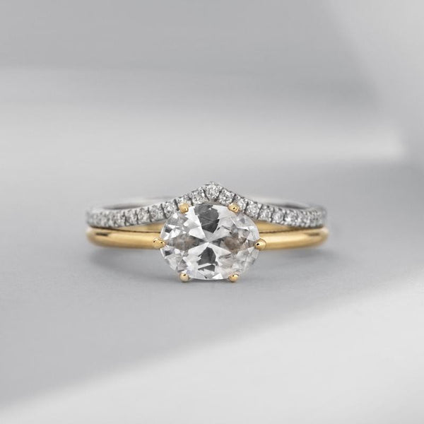 ILA Marlana Diamond Contour Band with ILA Oona Oval Diamond Solitaire