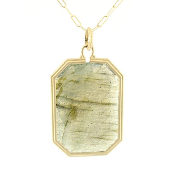 Jennifer Dawes Design Emerald Cut Labradorite Pendant
