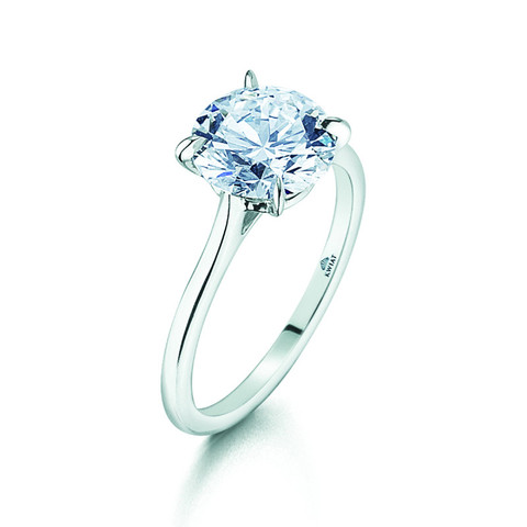 Kwiat Diamond and Platinum Solitaire Ring