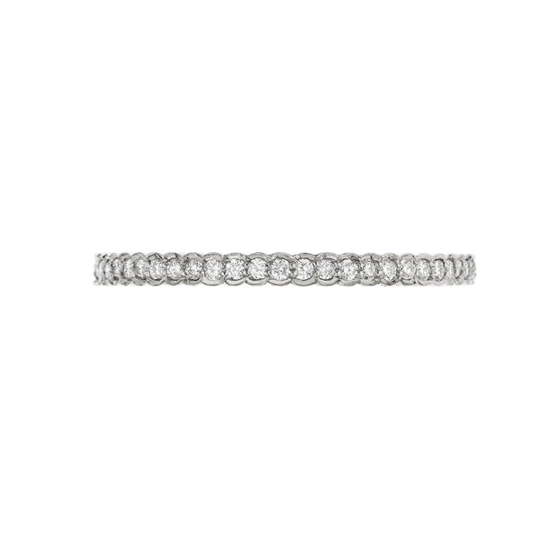 18K white gold scallop diamond eternity band