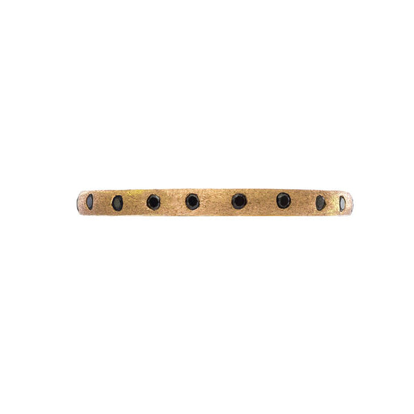 Sethi Couture 18K Yellow Gold Narrow "Dunes" Black Diamond Eternity Band