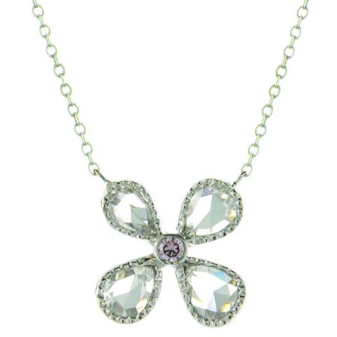 Sethi Couture Diamond Fancy Pink Diamond and 18K White Gold Pendant