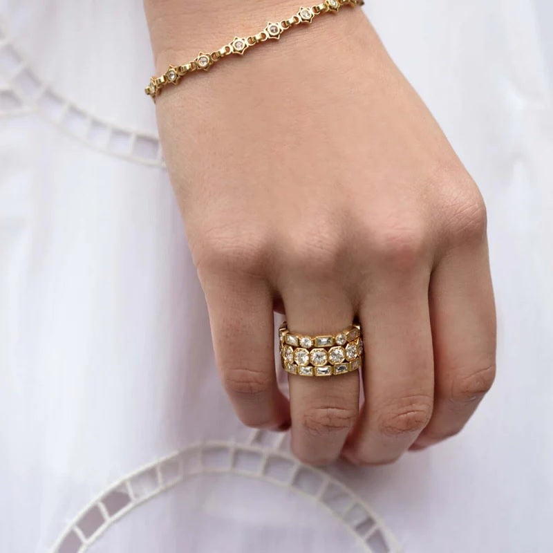 Single Stone "Julia" Diamond Band - Large on hand