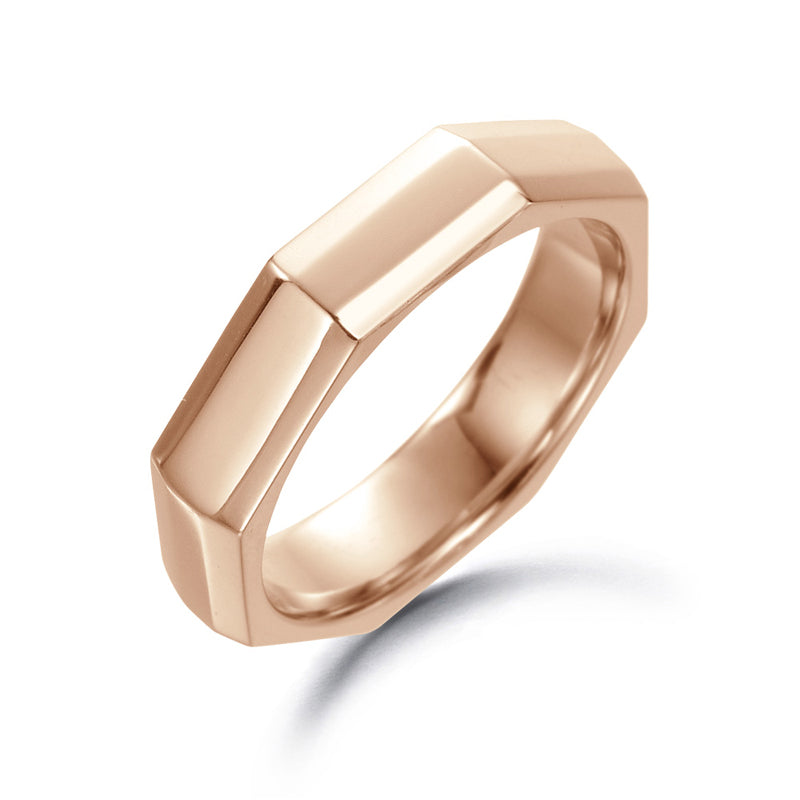 Suwa 18K Rose Gold Octagon Band - 5mm