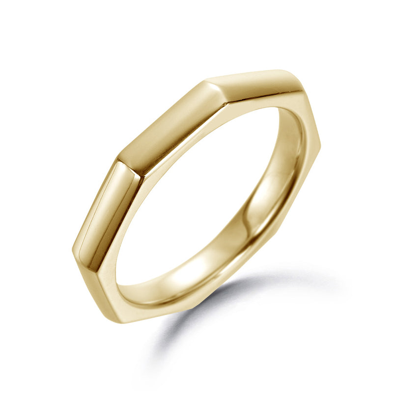 Suwa 18K Yellow Gold Octagon Band - 3mm