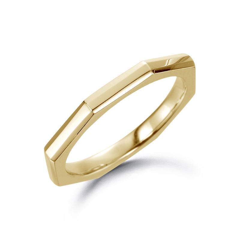 Suwa 18K Yellow Gold Octagon Band - 2mm