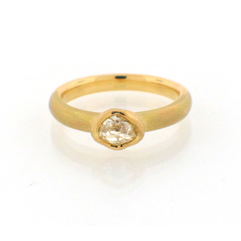 Uncut Diamond and Gold Ring