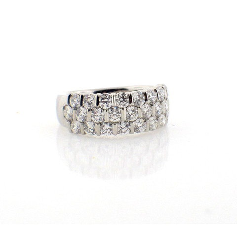 Suwa Diamond and Platinum Wide Ring