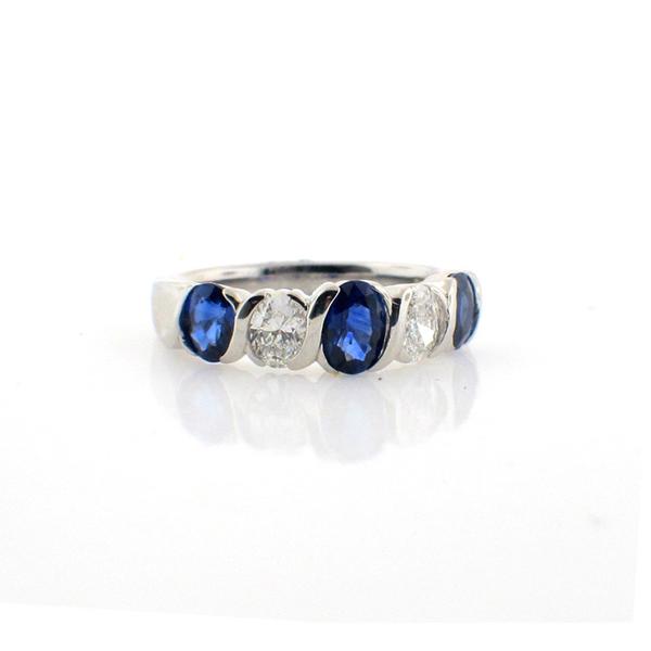 Suwa Sapphire Diamond and Platinum Ring