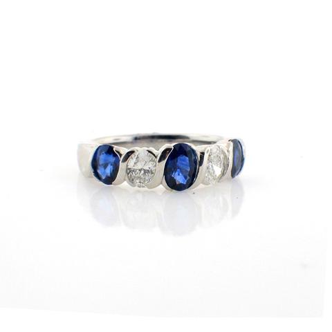 Suwa Sapphire Diamond and Platinum Ring