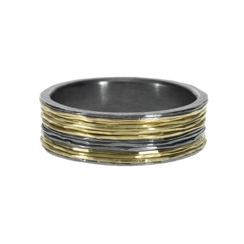 Todd Reed Sterling Silver and 18K Yellow Gold Band