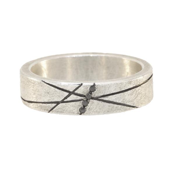 Todd Reed Black Diamond Sterling Silver Band