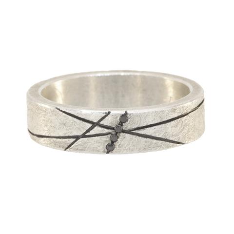 Todd Reed Black Diamond Sterling Silver Band